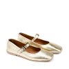 Ženske kožne baletanke Safura-244500 zlatne ravne