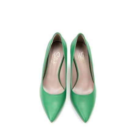 Ženske kožne plitke cipele Silko-MIRNA1 zelene na štiklu 5 11944 silko mirna1 verde 3