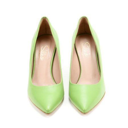 Ženske kožne plitke cipele Silko-MIRNA1 zelene na štiklu 5 Creator obuća | Ženska kožna obuća | Ženske kožne tašne | Ženske kožne cipele | Ženske kožne sandale | Ženske kožne papuče | Ženske kožne mokasine | Ženske kožne patike | Ženske kožne baletanke | Ženske kožne torbe | Muška kožna obuća | Sezona proleće leto 2024 | Proleće leto 2024 | Creator |