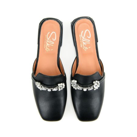 Ženske kožne papuče Silko-Q21 crne ravne 5 Creator obuća | Ženska kožna obuća | Ženske kožne tašne | Ženske kožne cipele | Ženske kožne sandale | Ženske kožne papuče | Ženske kožne mokasine | Ženske kožne patike | Ženske kožne baletanke | Ženske kožne torbe | Muška kožna obuća | Sezona proleće leto 2024 | Proleće leto 2024 | Creator |