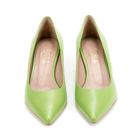 Ženske kožne plitke cipele Silko-ADY1 zelene na štiklu 5 Creator obuća | Ženska kožna obuća | Ženske kožne tašne | Ženske kožne cipele | Ženske kožne sandale | Ženske kožne papuče | Ženske kožne mokasine | Ženske kožne patike | Ženske kožne baletanke | Ženske kožne torbe | Muška kožna obuća | Sezona proleće leto 2024 | Proleće leto 2024 | Creator |