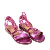 Ženske kožne sandale Silko-SC03/GL roze ravne