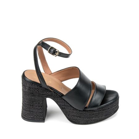 Alternative view of Ženske kožne sandale Silko-PL72 crne na štiklu