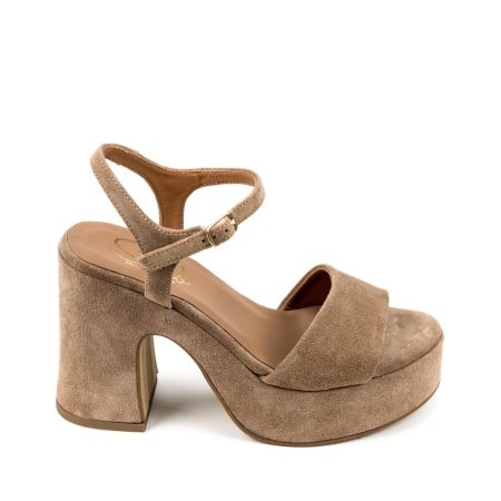 Alternative view of Ženske kožne sandale Silko-PL71 tamno bež na štiklu