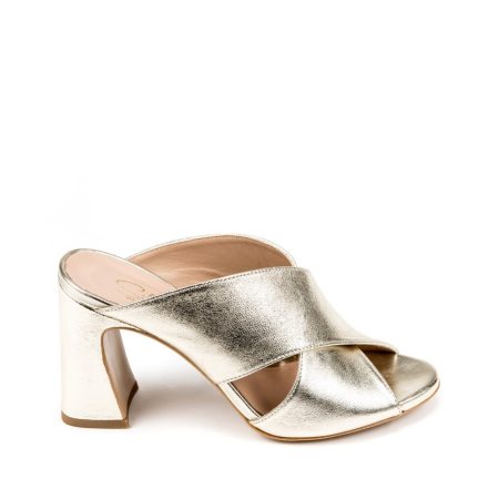 Alternative view of Ženske kožne papuče Silko-KAREN16 zlatne na štiklu