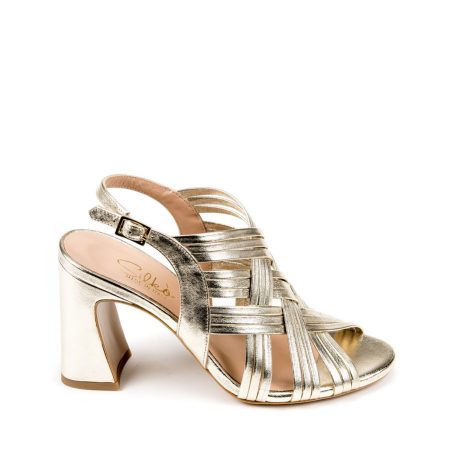 Alternative view of Ženske kožne sandale Silko-KAREN17 zlatne na štiklu