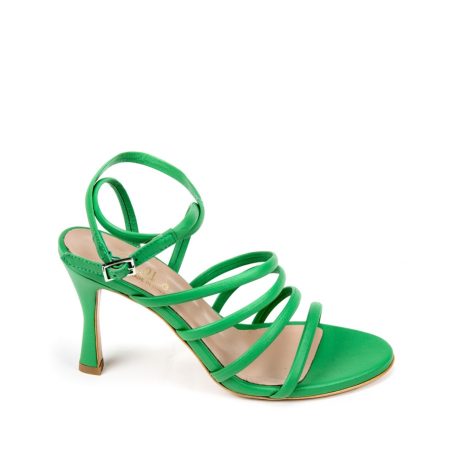Alternative view of Ženske kožne sandale Silko-VENERE2 zelene na štiklu