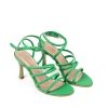 Ženske kožne sandale Silko-VENERE2 zelene na štiklu