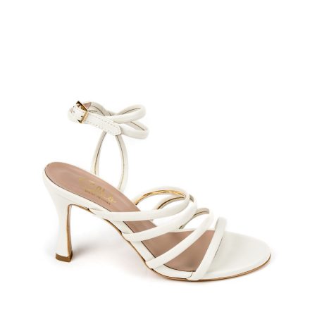 Alternative view of Ženske kožne sandale Silko-VENERE2 bele na štiklu