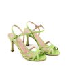 Ženske kožne sandale Silko-VENERE17 zelene na štiklu