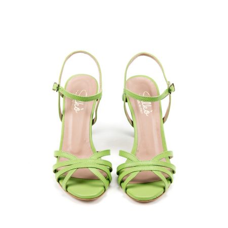 Ženske kožne sandale Silko-VENERE17 zelene na štiklu 5 14012 silko venere17 kiwi 3