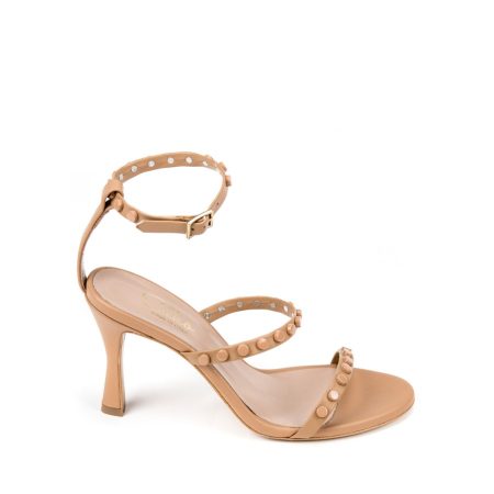 Alternative view of Ženske kožne sandale Silko-VENERE7/FT tamno bež na štiklu