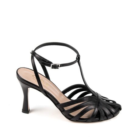 Alternative view of Ženske kožne sandale Silko-VENERE5/FT crne na štiklu