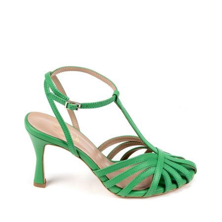 Alternative view of Ženske kožne sandale Silko-VENERE5/FT zelene na štiklu
