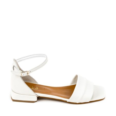 Alternative view of Ženske kožne sandale Silko-L34 bele ravne
