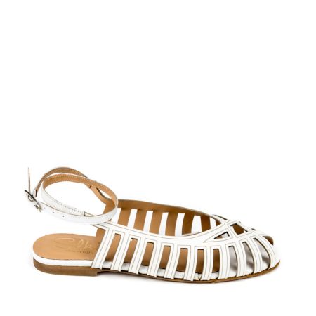 Alternative view of Ženske kožne sandale Silko-LUNA3 bele ravne