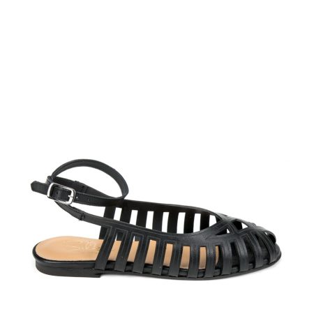 Alternative view of Ženske kožne sandale Silko-LUNA3 crne ravne