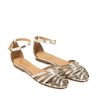 Ženske kožne sandale Silko-LUNA4 zlatne ravne