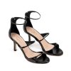 Ženske kožne sandale Silko-MARION3/T crne na štiklu