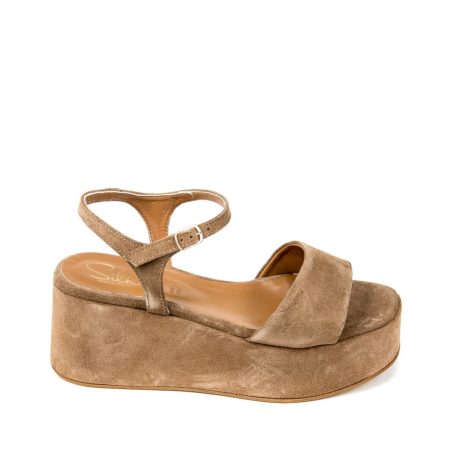 Alternative view of Ženske kožne sandale Silko-ZE06 tamno bež na platformu