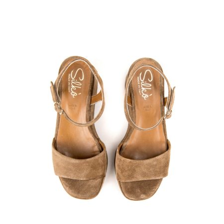 Ženske kožne sandale Silko-ZE06 tamno bež na platformu 5 14050 silko ze06 sabbia 3