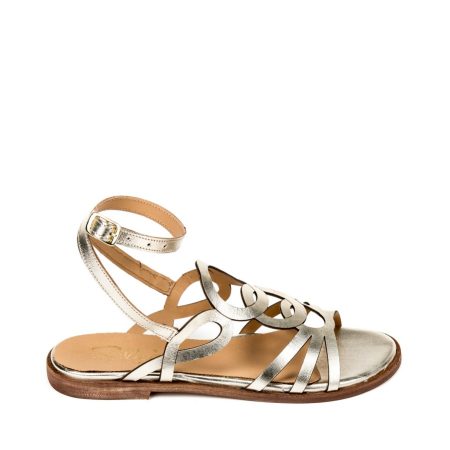 Alternative view of Ženske kožne sandale Silko-PM36/GL zlatne ravne