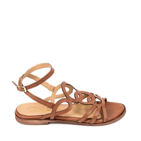 Alternative view of Ženske kožne sandale Silko-PM36/GL tamno bež ravne