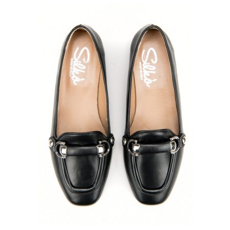 Ženske kožne plitke cipele Silko-PL12 crne ravne - Kupite odmah na Creator.rs -