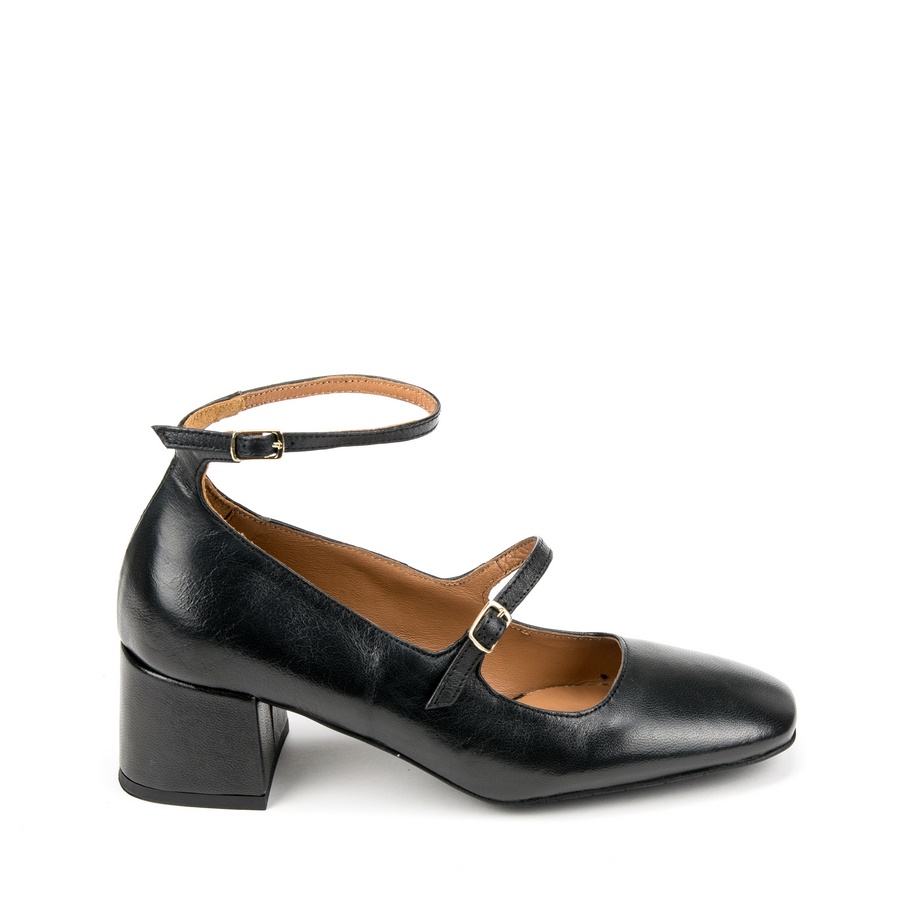 Ženske kožne plitke cipele Silko-MARY51 crne na štiklu - Kupite odmah na Creator.rs Ženske kožne plitke cipele Silko-MARY51 crne na štiklu - Slika 2