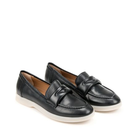 Ženske kožne plitke cipele Silko-MIKA02 crne ravne