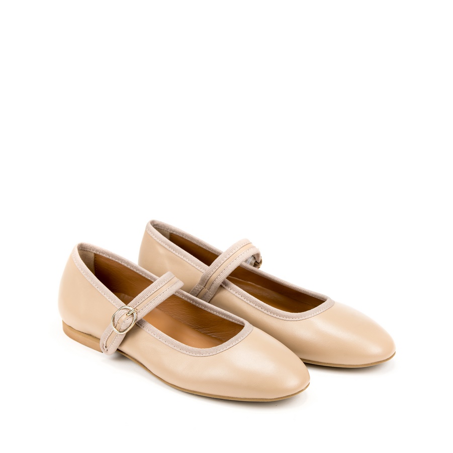 Ženske kožne baletanke Silko-SOLE12 svetlo bež ravne - Kupite odmah na Creator.rs -