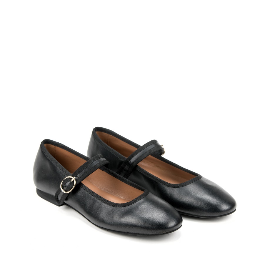 Ženske kožne baletanke Silko-SOLE12 crne ravne - Kupite odmah na Creator.rs -