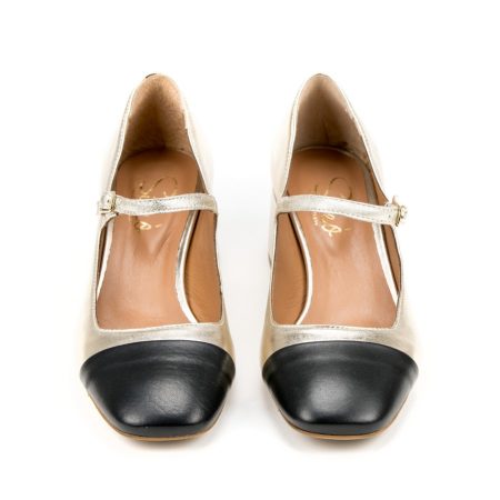 Ženske kožne plitke cipele Silko-MARY52 zlatne na štiklu - Kupite odmah na Creator.rs -