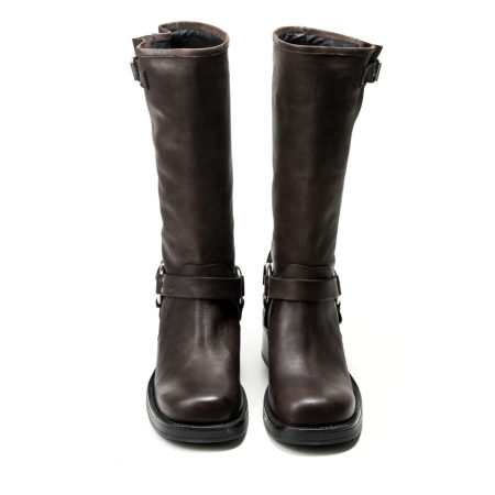 Ženske kožne duboke čizme Silko-BIO02 braon na štiklu - Kupite odmah na Creator.rs -