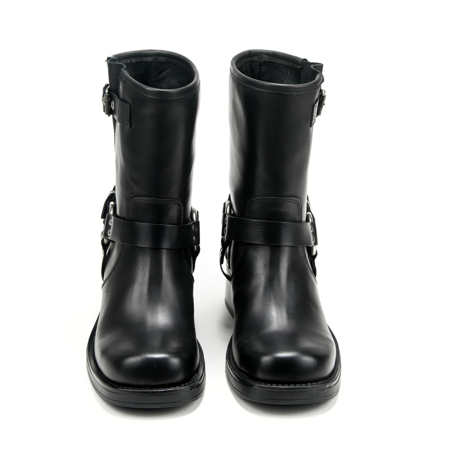 Ženske kožne plitke čizme Silko-LONDON02 crne na štiklu 3 Moderne plitke čizme od prave kože, udobne i tople za hladne dane – Creator.rs