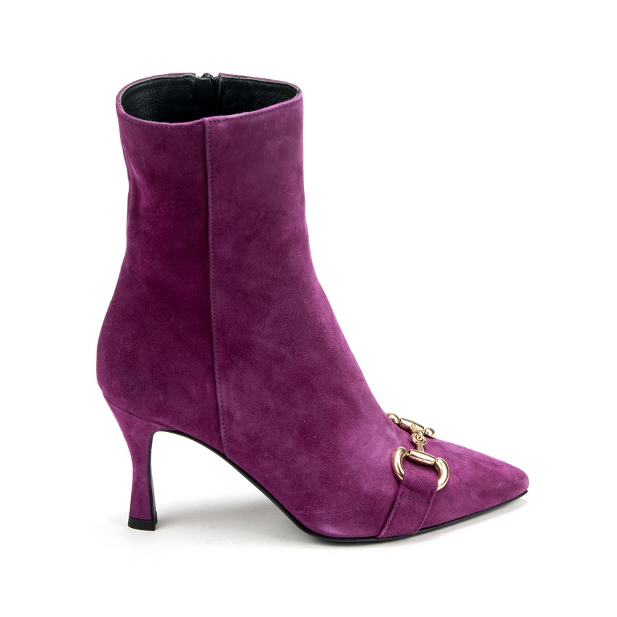 Ženske kožne duboke cipele Silko-MIRNA21 roze na štiklu 2 Moderne plitke čizme od prave kože, udobne i tople za hladne dane – Creator.rs