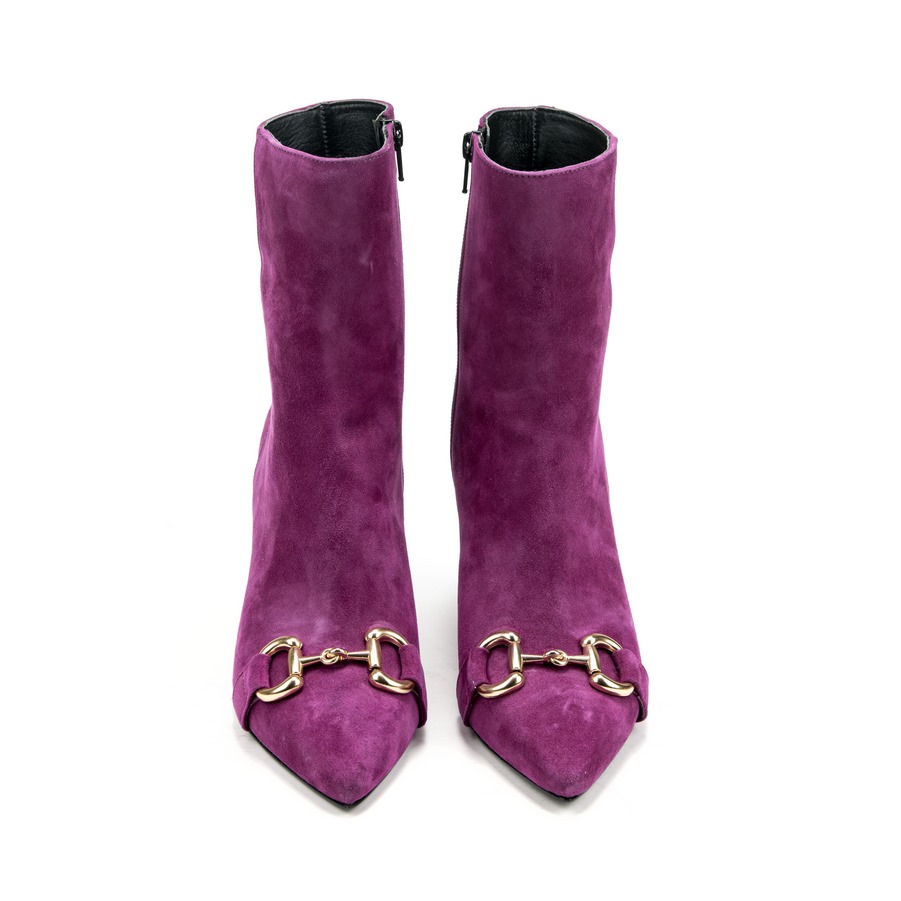 Ženske kožne duboke cipele Silko-MIRNA21 roze na štiklu 3 Moderne plitke čizme od prave kože, udobne i tople za hladne dane – Creator.rs