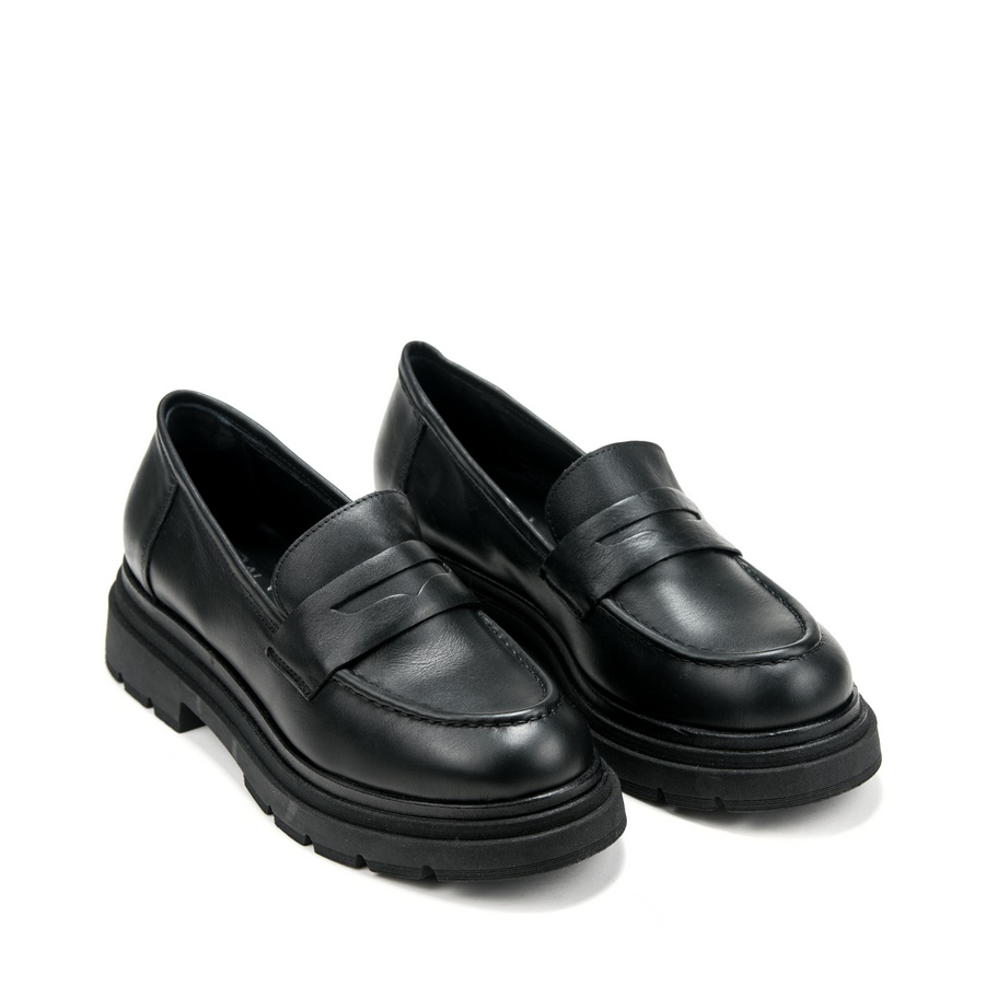 Ženske kožne plitke cipele Silko-MIS05 crne ravne 6 Kožne cipele vrhunskog kvaliteta za svečane i poslovne prilike – Creator obuća