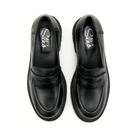 Ženske kožne plitke cipele Silko-MIS05 crne ravne 5 Kožne cipele vrhunskog kvaliteta za svečane i poslovne prilike – Creator obuća