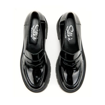 Ženske kožne plitke cipele Silko-MIS05 crne ravne 5 Kožne cipele vrhunskog kvaliteta za svečane i poslovne prilike – Creator obuća