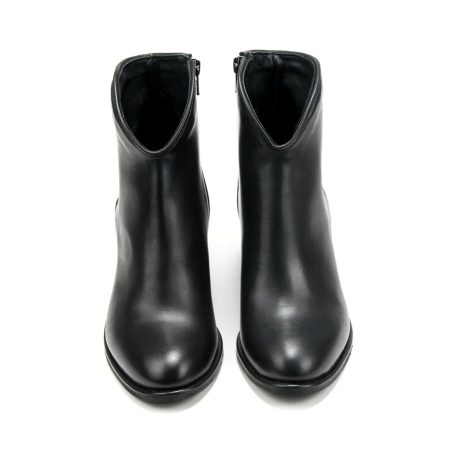 Ženske kožne duboke cipele Silko-TR01 crne na štiklu 5 Moderne plitke čizme od prave kože, udobne i tople za hladne dane – Creator.rs