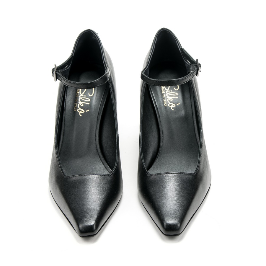 Ženske kožne plitke cipele Silko-ALBA6 crne na štiklu 3 Kožne cipele vrhunskog kvaliteta za svečane i poslovne prilike – Creator obuća