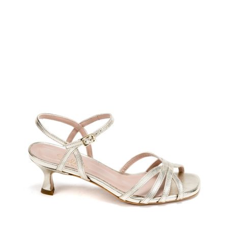 Alternative view of Ženske kožne sandale Silko-ANTHEA11 zlatne na štiklu