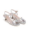 Ženske kožne sandale Silko-ANTHEA11 svetlo sive na štiklu
