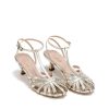 Ženske kožne sandale Silko-THEA3 zlatne na štiklu