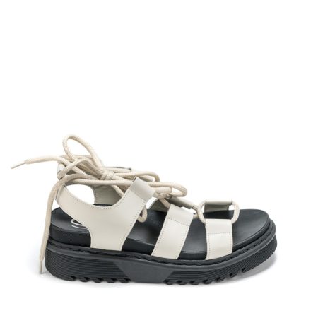 Alternative view of Ženske kožne sandale Silko-M10 bele ravne