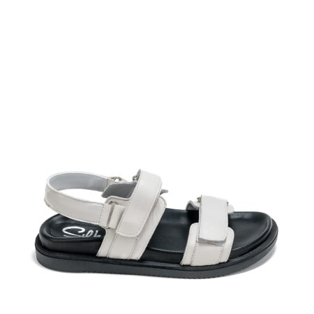 Alternative view of Ženske kožne sandale Silko-E211 bele ravne