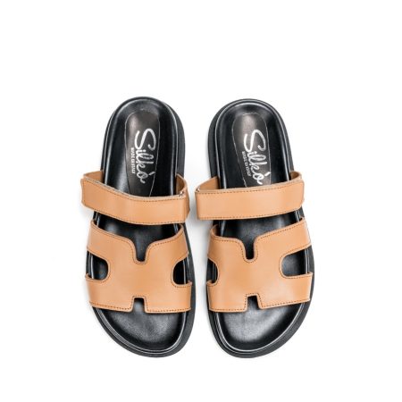 Ženske kožne papuče Silko-E208 braon ravne 5 15333 silko e208 cuoio 3