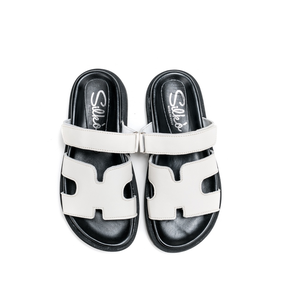 Ženske kožne papuče Silko-E208 bele ravne - Kupite odmah na Creator.rs Ženske kožne papuče Silko-E208 bele ravne - Slika 3