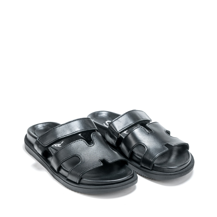 Ženske kožne papuče Silko-E208 crne ravne 6 15335 silko e208 nero 2